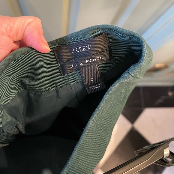 J. Crew - No. 2 Hunter Green Pencil Skirt - Picture 3 of 6